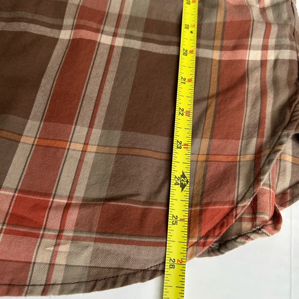 Lauren jeans Ralph Lauren Brown and Orange Plaid Shirt Women’s size M used - Picture 14 of 16